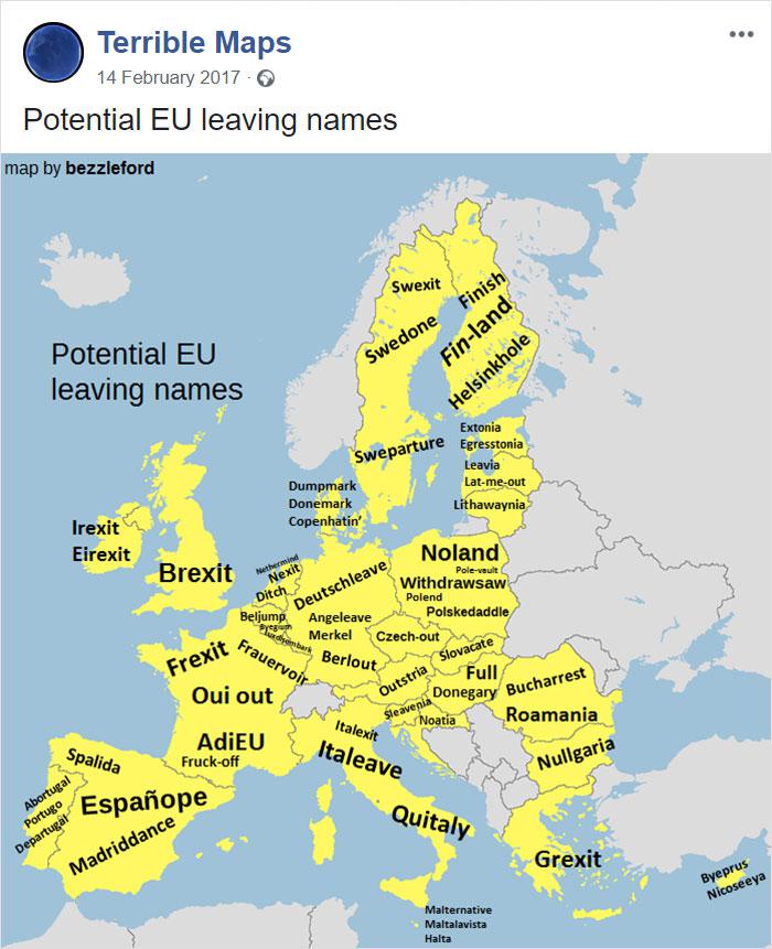 Karte ar Brexit analogiem... Autors: Latvian Revenger Iespējams, dīvainākās un bezjēdzīgākās kartes, kuras būsi jebkad redzējis