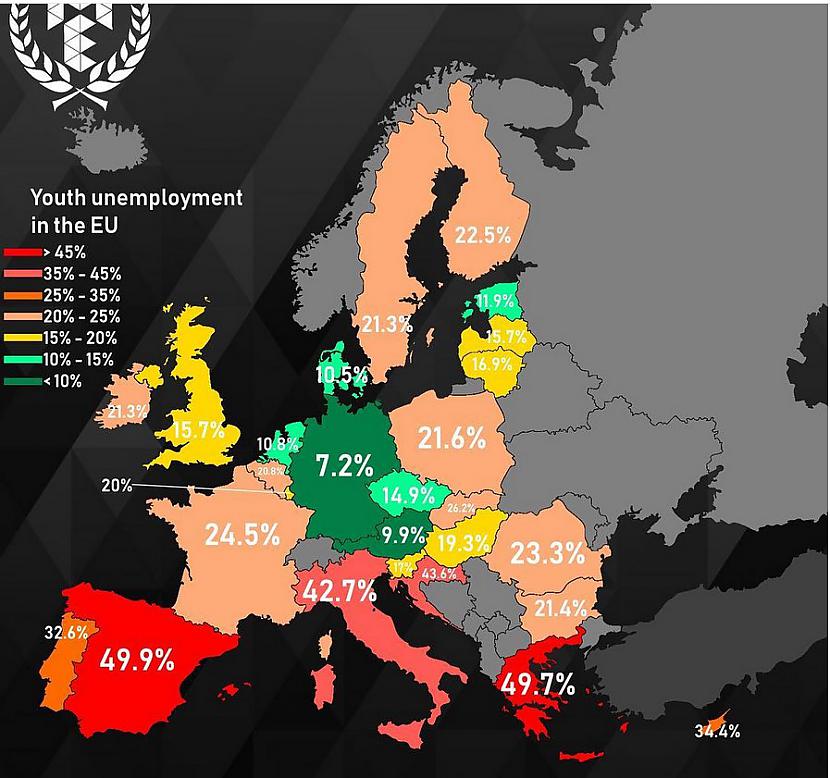 Jauniescaronu bezdarba līmenis... Autors: The Diāna Pārsteidzošas Eiropas kartes, kuras Tev noteikti jāredz!