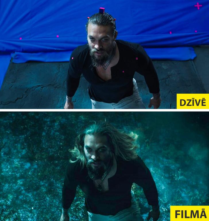 Aquaman Autors: matilde Slavenu filmu aizkadru foto «pirms» un «pēc» apstrādes ar specefektiem