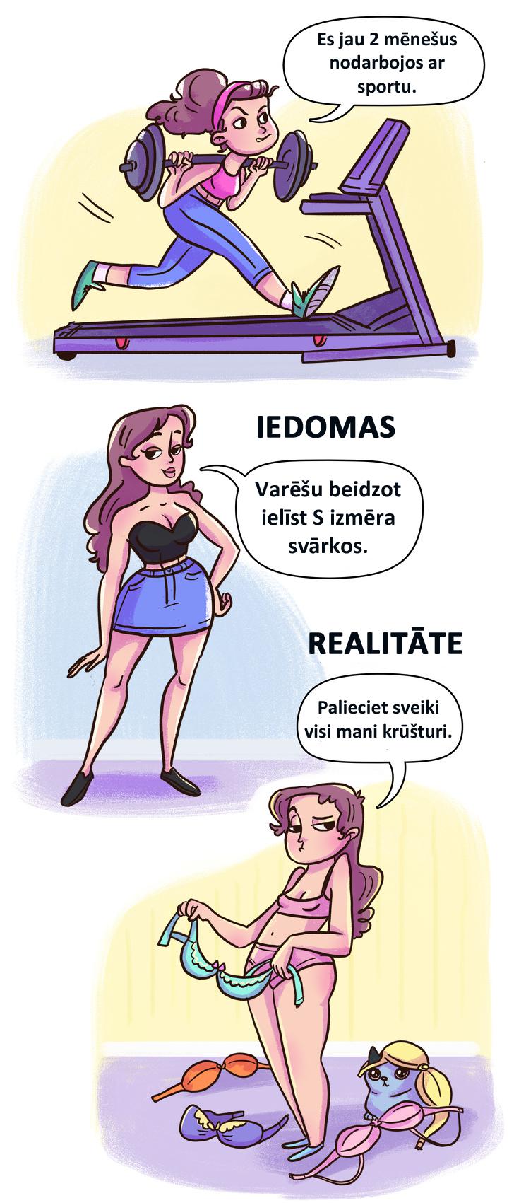  Autors: matilde 9 patiesas ilustrācijas par sievietēm, kuras nelaikā sāk gatavoties vasarai