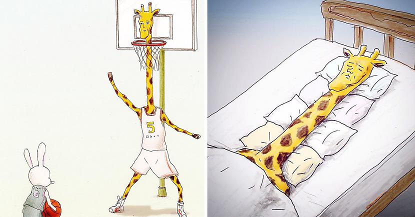 Apskati krāscaronņās... Autors: matilde Problēmas, ar kurām saskartos žirafes, ja viņas dzīvotu kā cilvēki (26 attēli)
