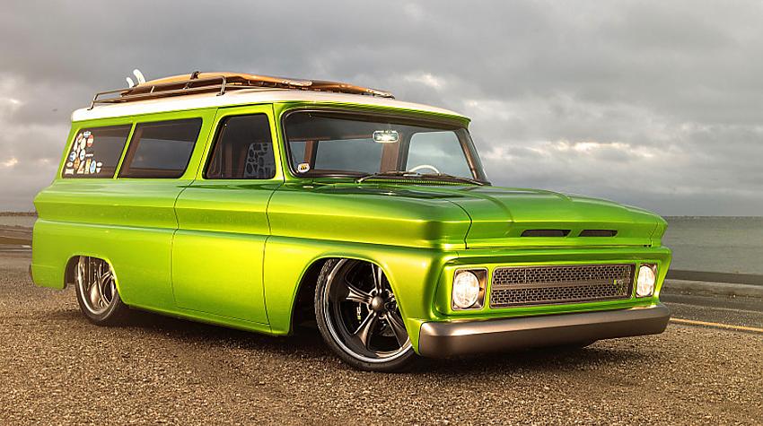 1966 Chevrolet C10 Suburban "Lime Crush" Pro Touring​​​ ​tapšana.