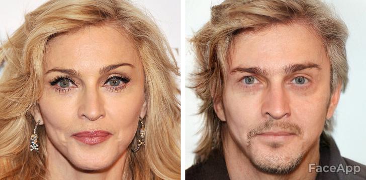Madonna Autors: matilde Lūk, kā izskatītos 18 slavenas sievietes, ja viņas būtu dzimušas kā vīrieši