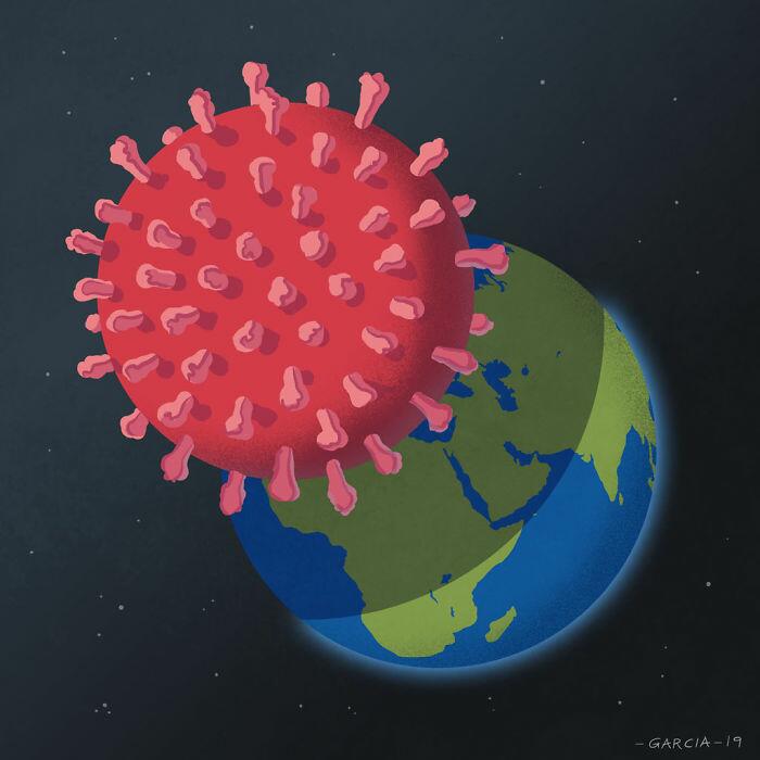 Koronavīrusa aptumsums Autors: Fosilija 19 skarbas ilustrācijas, kas parāda, kas mūsu sabiedrībai ir nepareizi