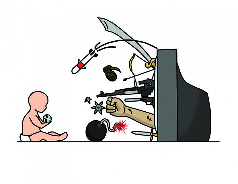 Bilde ir metafora vardarbības... Autors: PuķuBērni ŠOKĒJOŠI! Kāpēc videospēles padara bērnus vardarbīgus