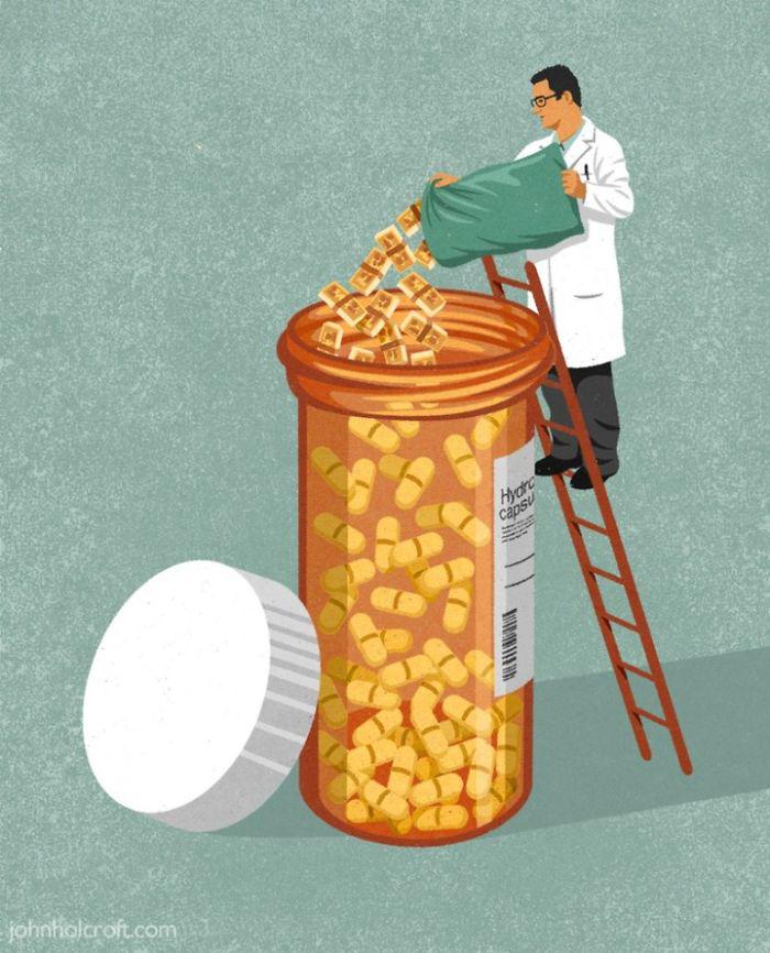 Farmakoloģijas izmaksas Autors: Lestets 32 brutāli godīgas ilustrācijas, kas parāda mūsdienu sabiedrības problēmas