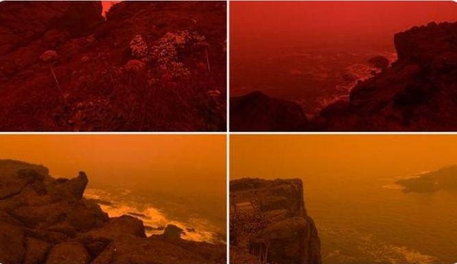 1000 Oregonas piekrastē bez... Autors: Fosilija ASV rietumu krasts rekordlielu ugunsgrēku dēļ izskatās kā no citas pasaules
