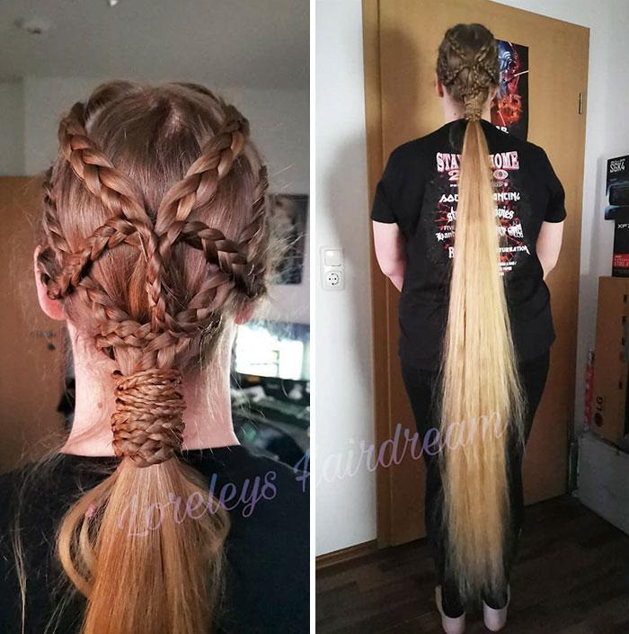 Tomēr tik gari mati ir ne... Autors: Fosilija Šī ir Stefānija Klasena, un viņa 15 gadus nav apmeklējusi frizieri (Audzē matus)