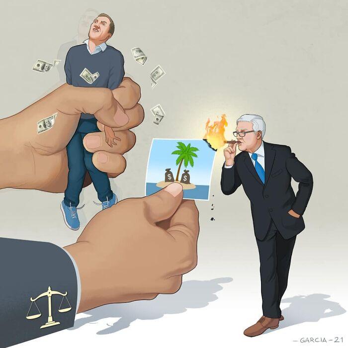Nodokļu taisnīgums Autors: Zibenzellis69 Šis mākslinieks ilustrē mūsdienu sabiedrības problēmas. Šeit viņa jaunākie darbi