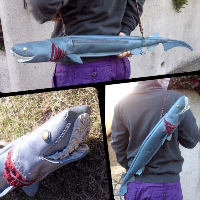 Soma haizivs formā Autors: Zibenzellis69 22 ekstravagantas somas, kas garantēti piesaistīs katra garāmgājēja uzmanību