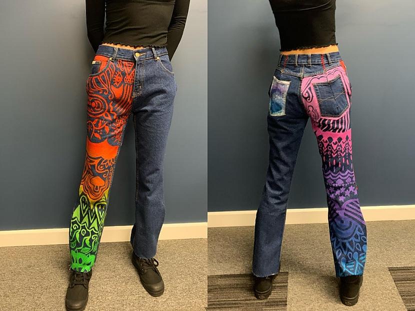 Es pārscaronuvu vecos džinsus... Autors: Zibenzellis69 16 amatnieki, kuriem jauns apģērbs nav problēma, jo tos var uzšūt paši