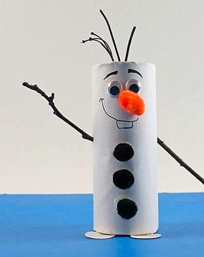 Sniegavīrs OlafsTev... Autors: Zibenzellis69 Ziemassvētku dekori, kurus vari izgatavot no tualetes papīra rullīšiem