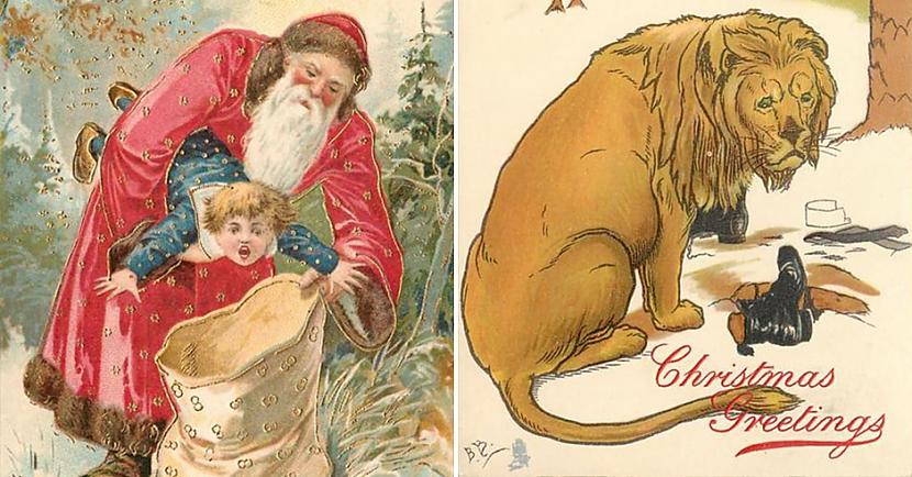 Pieņemts uzskatīt ka pirmo... Autors: matilde Neparastas Ziemassvētku apsveikuma kartītes no 19. gadsimta