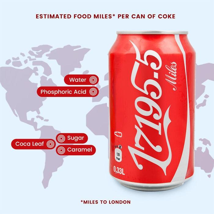 Coca Cola 27 673 kmCocaCola ir... Autors: Zibenzellis69 Pētnieki atklāj ceļu, pa kuru populāri produkti nonāk mūsu rokās un mutē