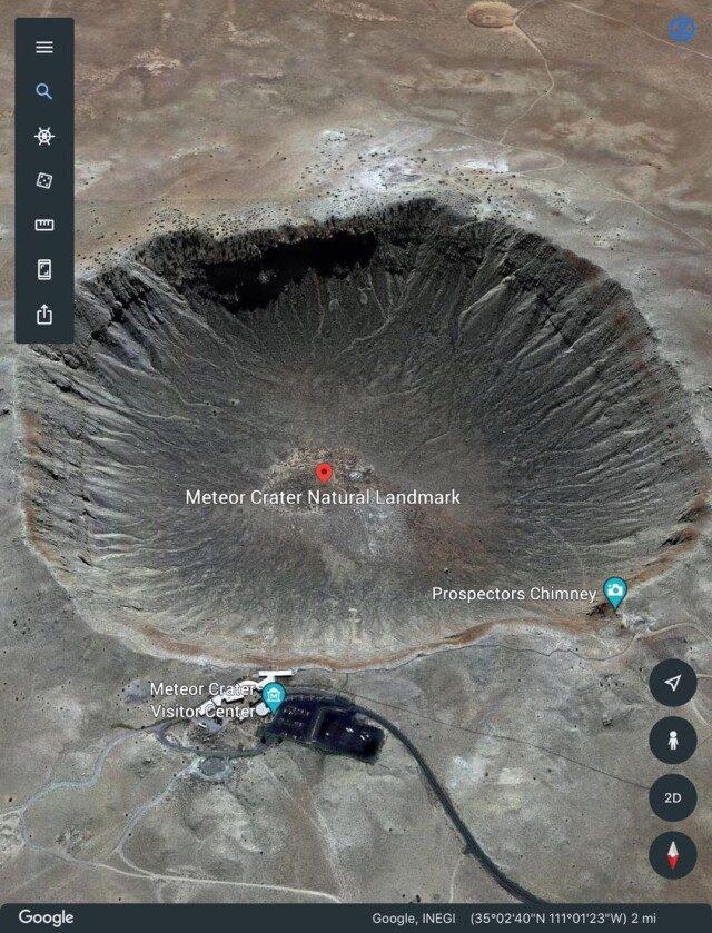 ldquoMeteoru krāteris Arizonā... Autors: Zibenzellis69 Programmā Google Earth atrastas anomālijas