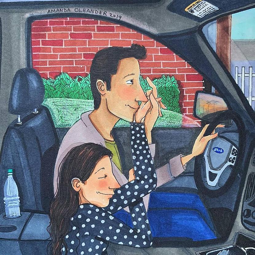 Pat braucot ir laiks... Autors: Zibenzellis69 Māksliniece no Losandželosas parāda, kā pāri uzvedas, kad neviens neskatās