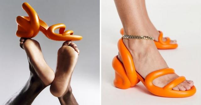 Camper oranžas sandales ar... Autors: Zibenzellis69 Vairāk nekā ducis gadījumu, kad apavu dizaineru iztēle ''izkļuva no kontroles''