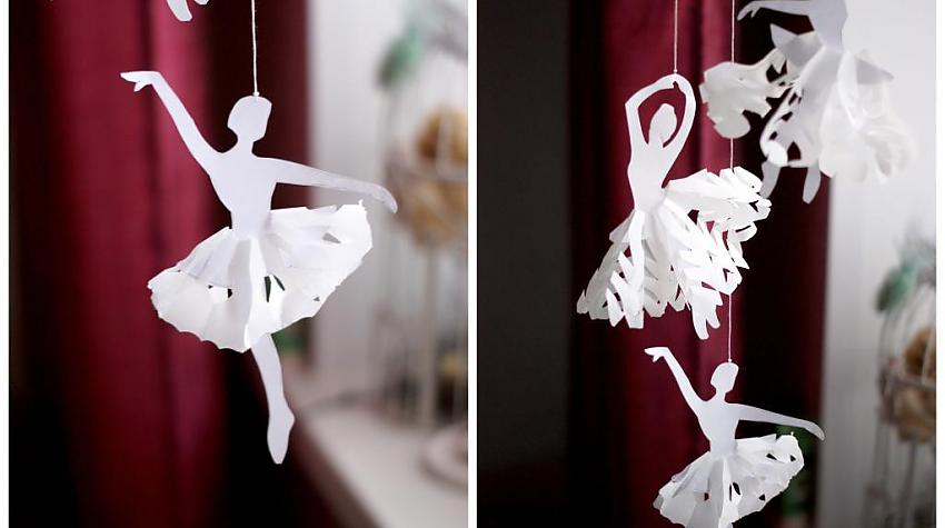 Radoša ideja: sniegpārsliņu balerīnas no papīra