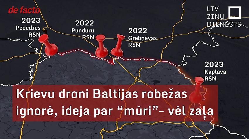 Krievu droni Baltijas robežas ignorē, ideja par “mūri” – vēl zaļa